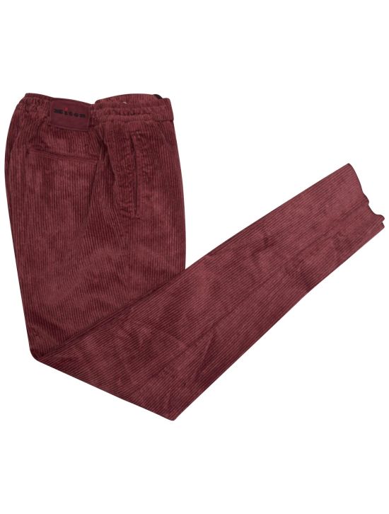 Kiton Burgundy Cotton Vi Ea Pants 1
