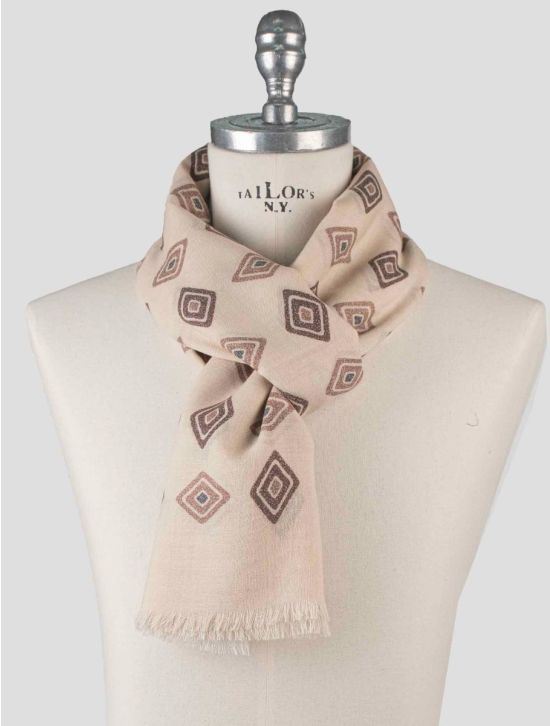 Isaia Brown Cashmere Wool Scarf 1
