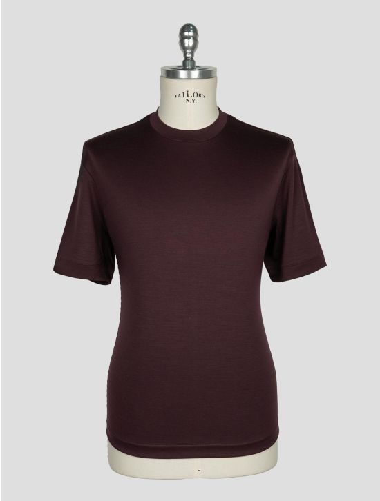 Richard Smith Burgundy Loro Piana Wool Australis Aqua T-shirt 1