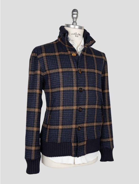 Kired Blue Beige Virgin Wool Silk Coat 2