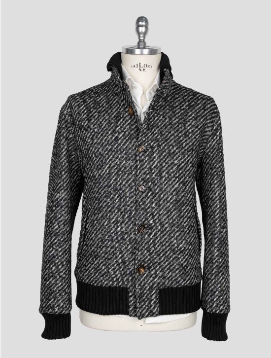 Kired Black White Virgin Wool Pa Coat 1
