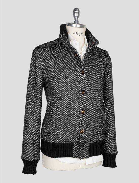 Kired Black White Cashmere Wool Alpaca Silk Coat 2