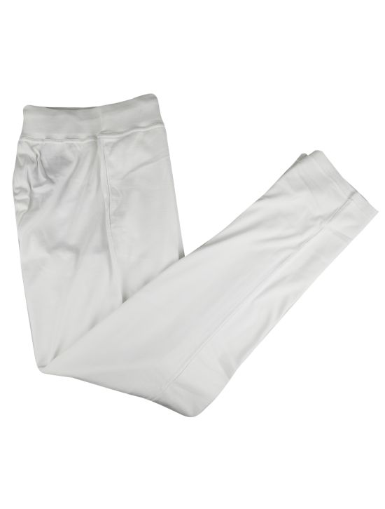 Kiton White Cotton Jogging Pants 1