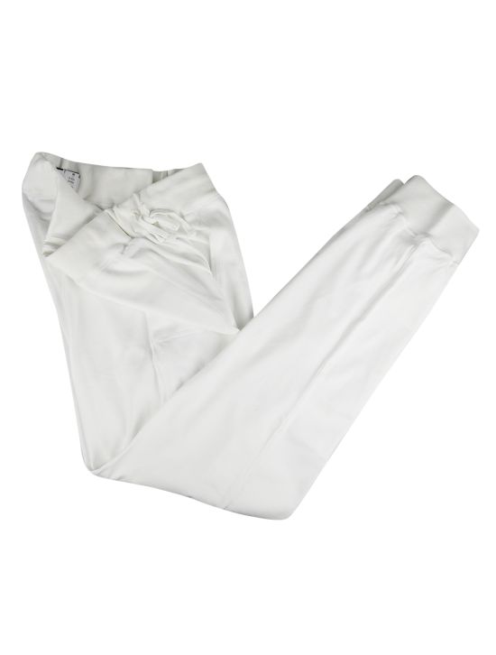 Kiton White Cotton Jogging Pants 2