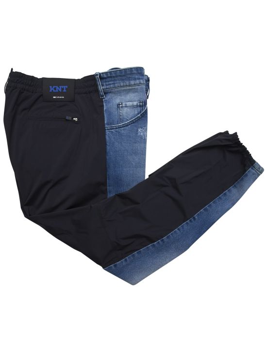 Kiton KNT Blue Black Cotton Ea Pa Ea Pants 1