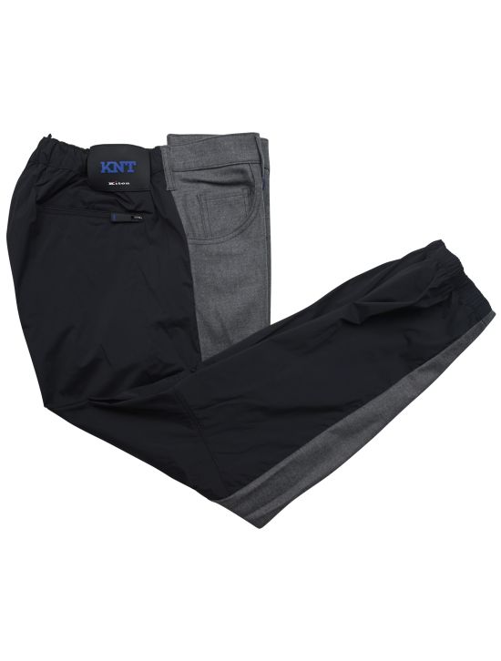 Kiton KNT Gray Black Wool Ea Jeans 1