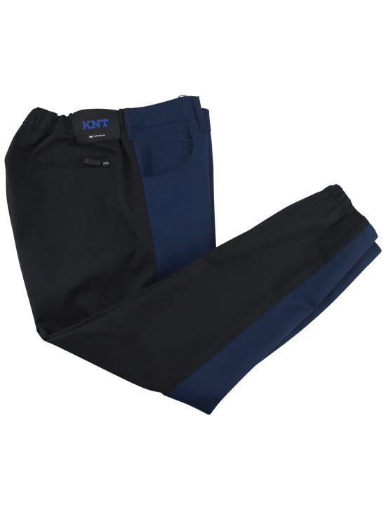 Kiton KNT Blue Black Pl  Wool Pu Ea Pants 1