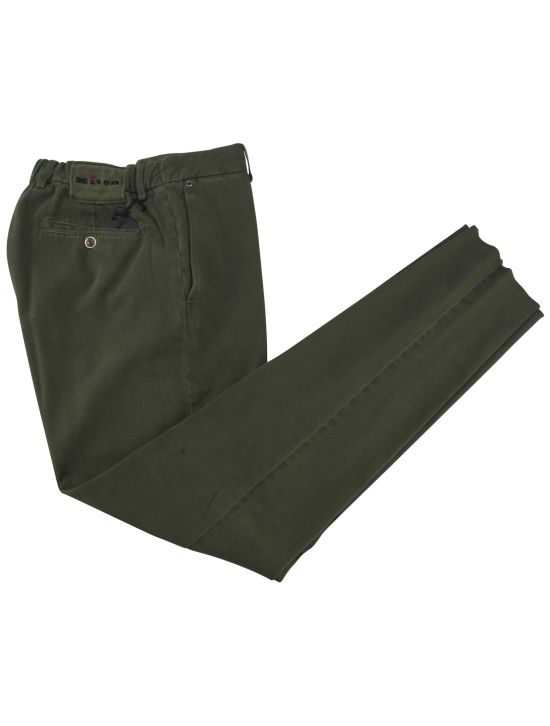 Kiton Green Cotton Cashmere Pants 1