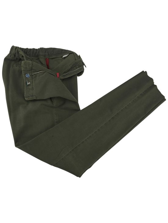 Kiton Green Cotton Cashmere Pants 2