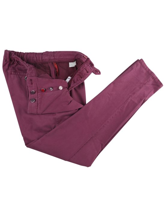 Kiton Burgundy Lyocell Cotton Ea Pants 2