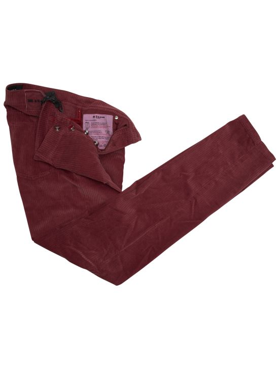 Kiton Burgundy  Cotton Velvet Pants 2