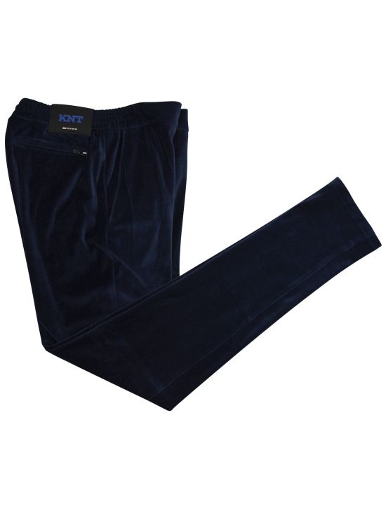 Kiton KNT Blue  Cotton Pl Velvet Pants 1