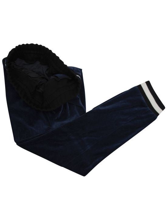Kiton KNT Blue Cotton Pl Jogging Velvet Pants 2