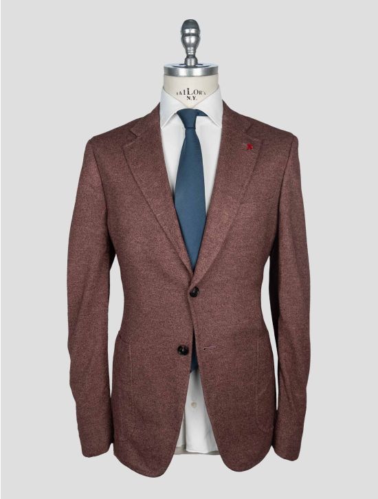 Isaia Burgundy Silk Cashmere Blazer 1