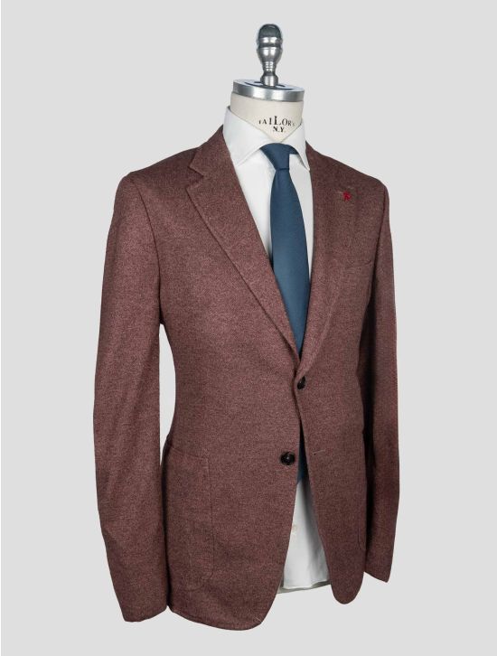 Isaia Burgundy Silk Cashmere Blazer 2