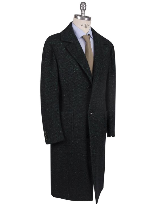 Kiton Green Virgin Wool Cashmere Silk Overcoat 2