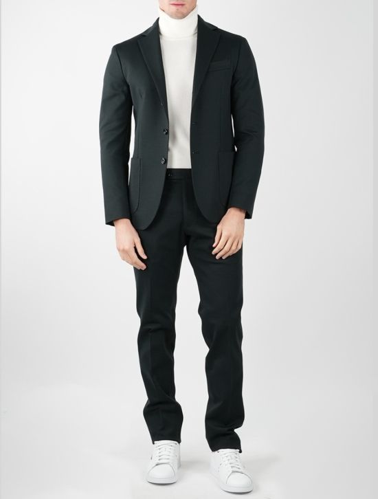 KIRED Dark Green Wool Ly Pa Elastane Suit 1