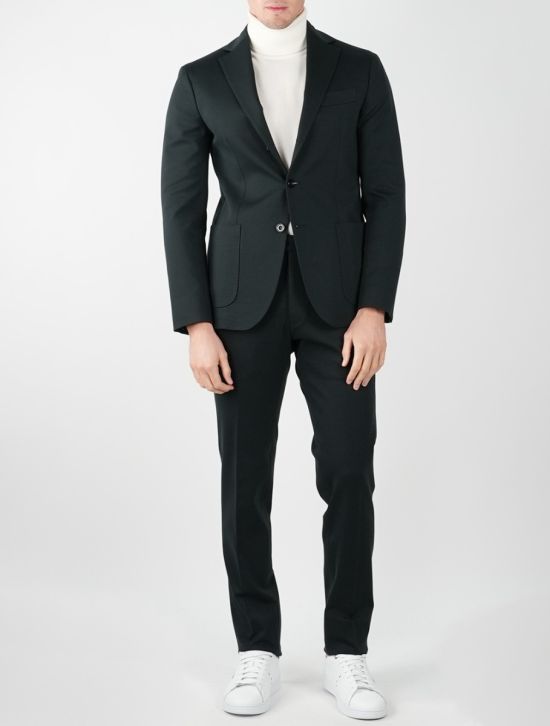 KIRED Dark Green Wool Ly Pa Elastane Suit 2