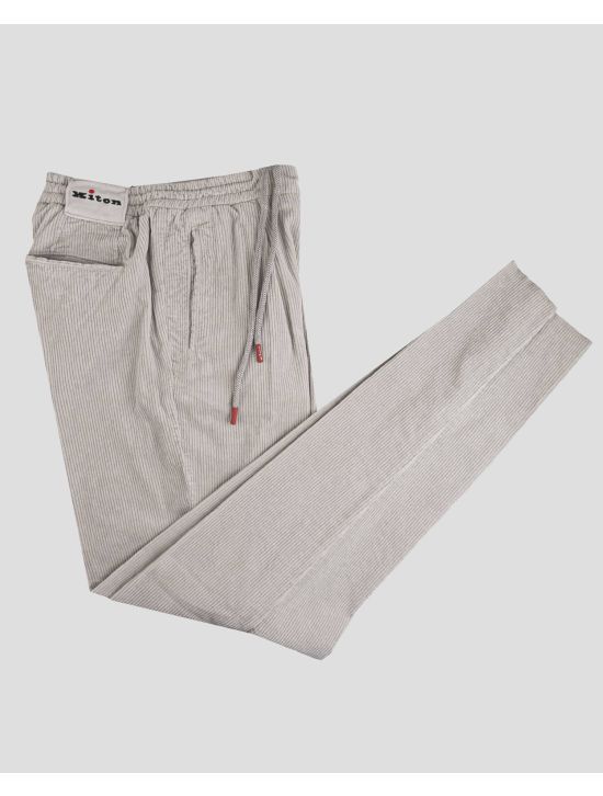 Kiton Gray Cotton Cashmere Ea Velvet Pants 1