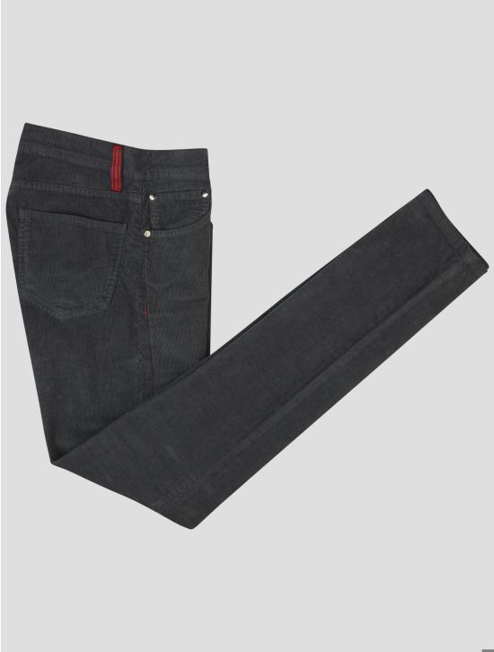 Isaia Black Cotton Ea Velvet Jeans 1