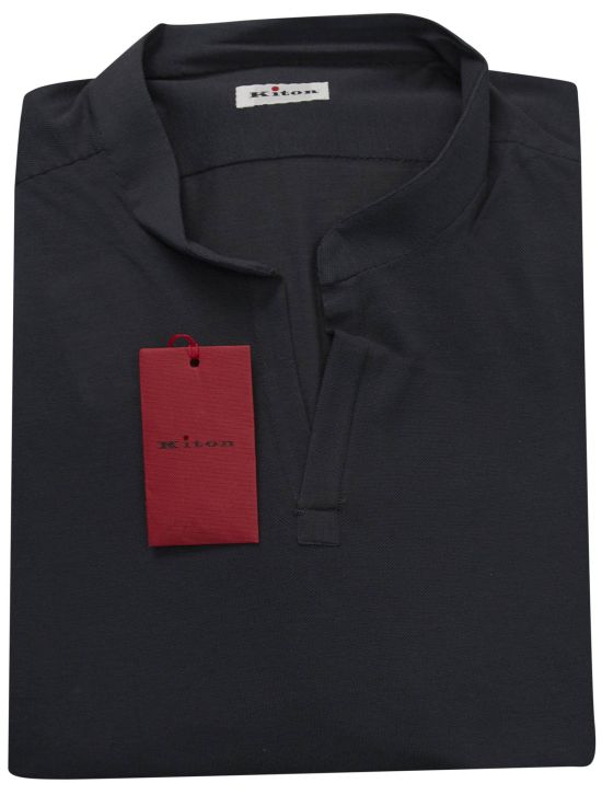 Kiton Blue Cotton Korean Shirt 1