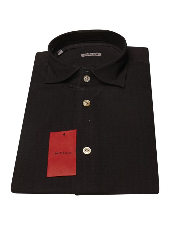 Kiton Black Cotton Shirt 1
