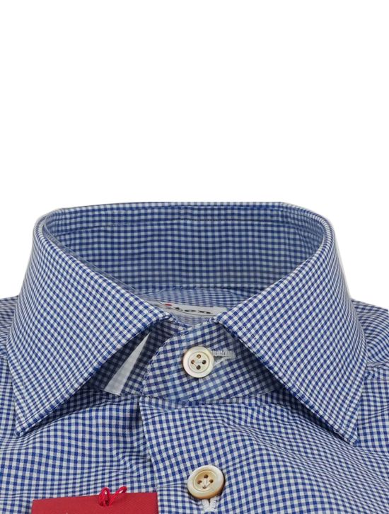 Kiton Blue White Cotton Shirt 3