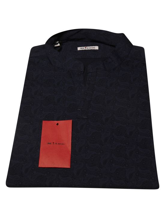 Kiton Blue Cotton Sweater Polo Korean Style 1
