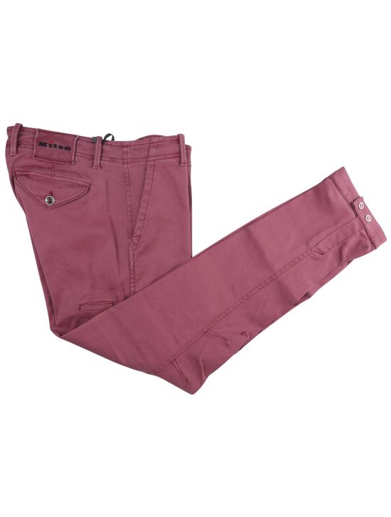 Kiton Burgundy Lyocell Cotton Ea Pants 1