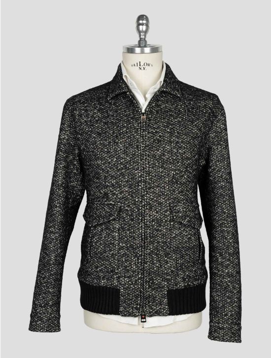 Kired Black White Mohair Cotton Cashmere Pa Coat 1