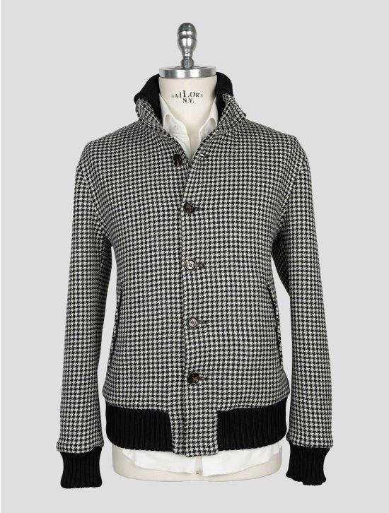 Kired Black White  Virgin Wool  Coat 1