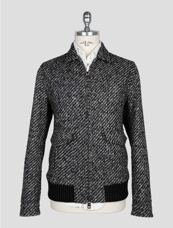 Kired Black White Virgin Wool Pa  Coat 1