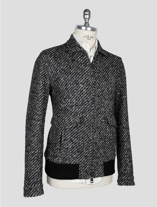 Kired Black White Virgin Wool Pa  Coat 2