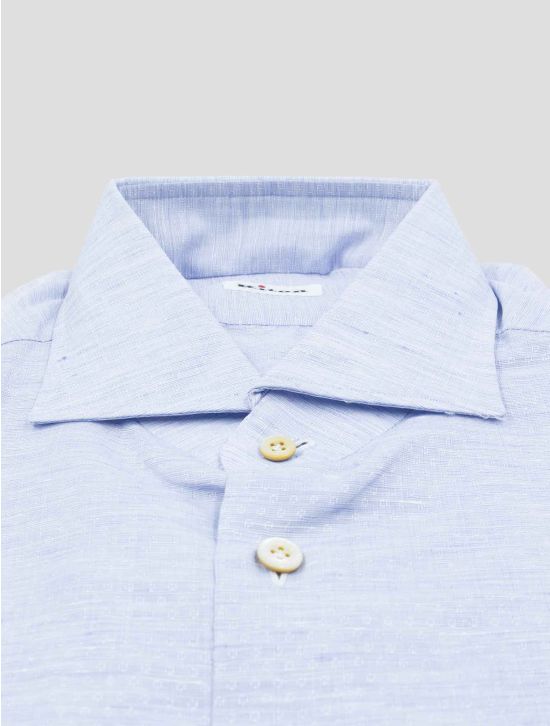 Kiton Light Blue Linen Cotton Shirt 2