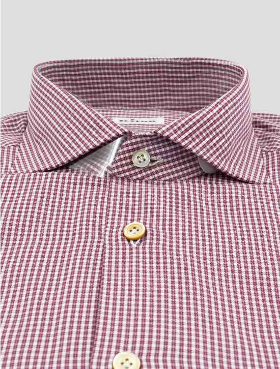 Kiton Red White Cotton Shirt 2