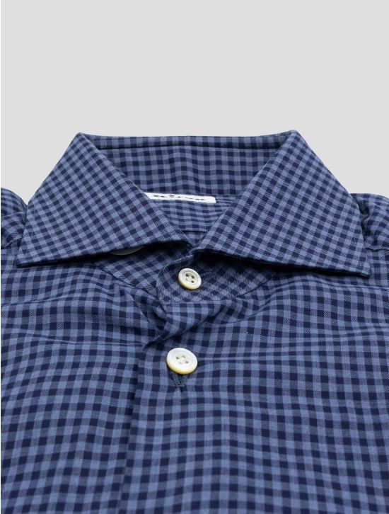 Kiton Blue Cotton Shirt 2