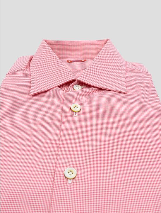 Kiton Red White Cotton Shirt 2