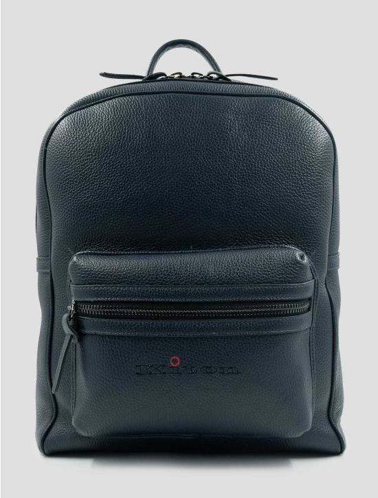 Kiton Blue Leather Backpack 1