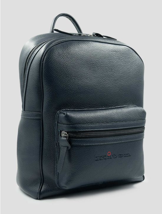 Kiton Blue Leather Backpack 2