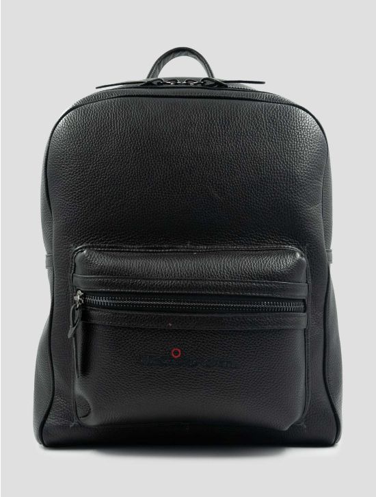 Kiton Black Leather Backpack 1