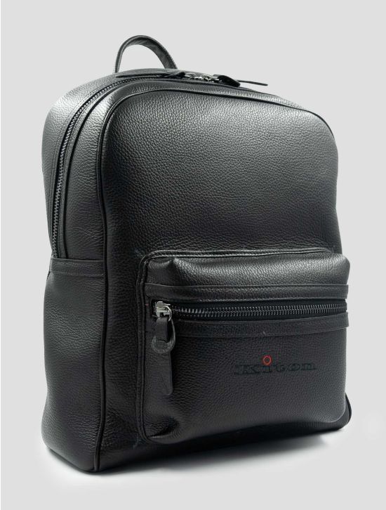 Kiton Black Leather Backpack 2