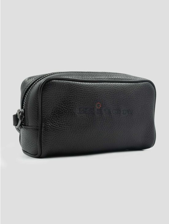 Kiton Black Leather Pochette 2