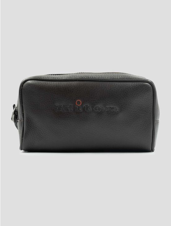 Kiton Brown Leather Pochette 1