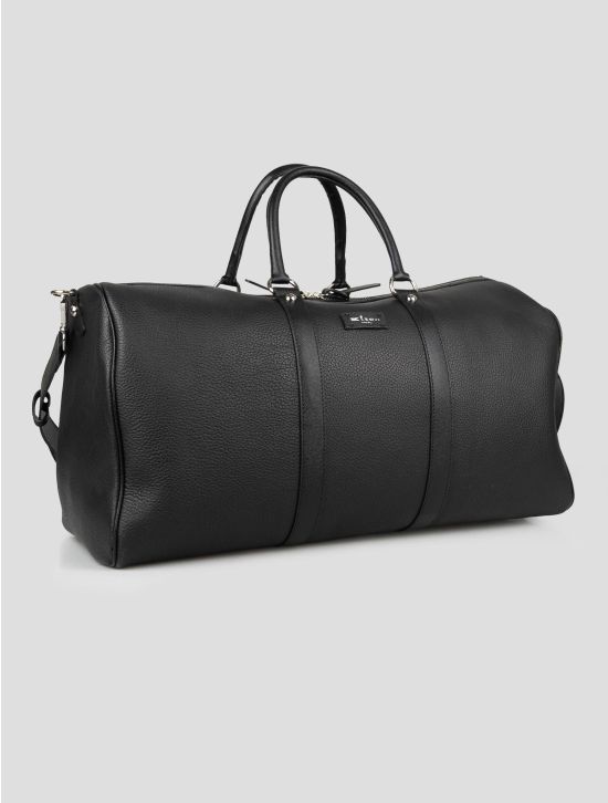 Kiton Black Leather Travel Bag 2