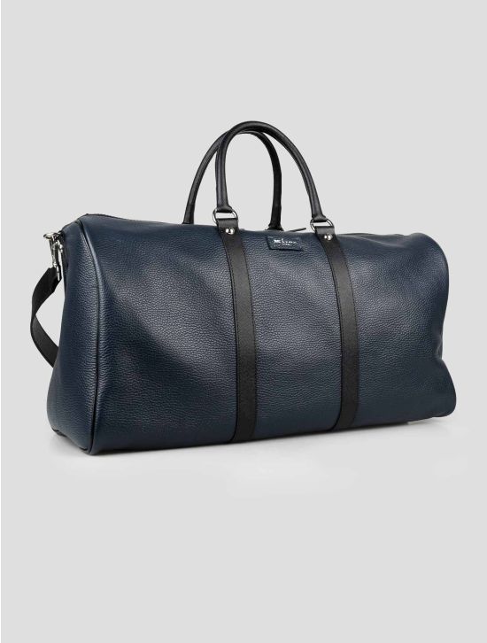 Kiton Blue Leather Travel Bag 2