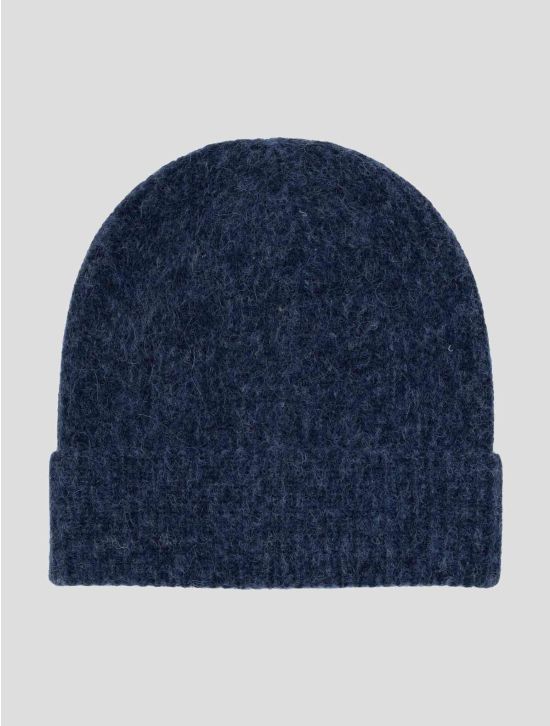 Gran Sasso Blue Cashmere Alpaca Pa Virgin Wool Beanie 1