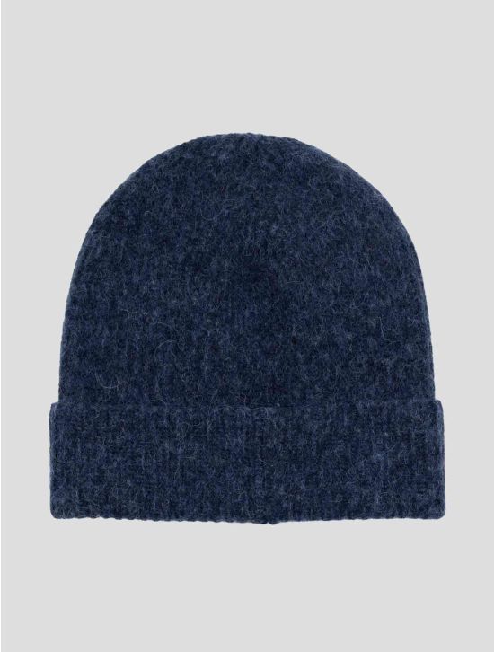 Gran Sasso Blue Cashmere Alpaca Pa Virgin Wool Beanie 2