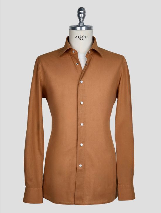 Kiton Brown  Cotton Shirt 1