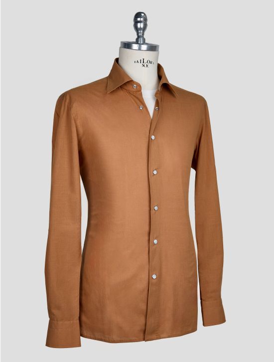Kiton Brown  Cotton Shirt 2