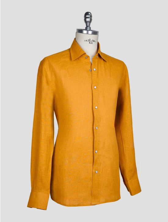 Kiton Light Brown Linen Shirt 2